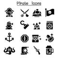 Pirate icon set Royalty Free Stock Photo