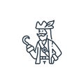 pirate icon vector from pirate concept. Thin line illustration of pirate editable stroke. pirate linear sign for use on web and Royalty Free Stock Photo