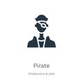 Pirate icon vector. Trendy flat pirate icon from professions & jobs collection isolated on white background. Vector illustration Royalty Free Stock Photo