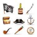 Pirate icons set colorful Royalty Free Stock Photo