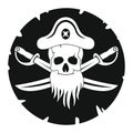 Pirate illustration in black simlpe style