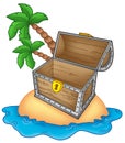 Pirate island with open chest