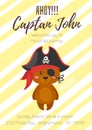 Pirate kid party poster template