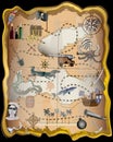 Pirate Map Elements Vector Kit