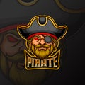 Pirate mascot e sport logo design Royalty Free Stock Photo