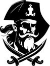 Pirate - minimalist and simple silhouette - vector illustration Royalty Free Stock Photo