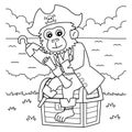 Pirate Monkey Coloring Page for Kids