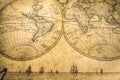 Pirate and nautical ancient grunge map of the world