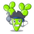 Pirate opuntia cactus isolated on character cartoon Royalty Free Stock Photo