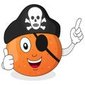 Pirate Orange with Eye Patch & Skull Hat