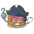 Pirate pancake with strawberry character cartoon