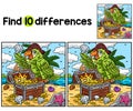 Pirate Parrot Perching Chest Find The Differences