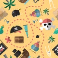 Pirate pattern seamless vector illustration. Royalty Free Stock Photo