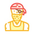 pirate person color icon vector illustration Royalty Free Stock Photo