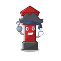 Pirate pillar box isolated with the cartoon Royalty Free Stock Photo