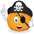 Pirate Pumpkin with Eye Patch & Skull Hat