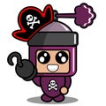 Pirate purple spray mascot costume