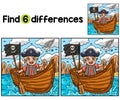 Pirate in a Rowboat Find The Differences