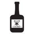 Pirate rum bottle on white background. Rum bottles sign. flat style