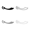 Pirate saber Cutlass icon outline set black grey color vector illustration flat style image Royalty Free Stock Photo