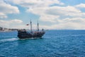 Pirate schooner leaves port for open sea - Tunisia, Sousse, El Kantaoui 06 19 2019