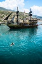 The pirate ship at the beach of Cleopatra