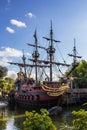 Pirate ship in Disneyland Royalty Free Stock Photo