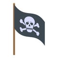 Pirate ship flag icon, isometric style