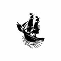 Pirate ship icon vector illustration