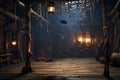 Pirate Ship interior premade background