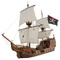 Pirate ship isolated Royalty Free Stock Photo