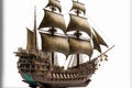 pirate ship model, on a white background