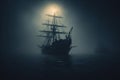 Pirate Ship in Perilous Waters Royalty Free Stock Photo