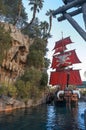 Pirate ship at pond near Treasure Island hotel Royalty Free Stock Photo