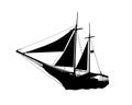 Pirate ship side view silhouette Royalty Free Stock Photo