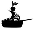 Pirate Ship Silhouette Royalty Free Stock Photo