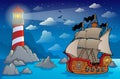 Pirate ship theme image 6 Royalty Free Stock Photo