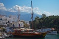 Pirate ship for tourists in a bay in Krete, Greece Royalty Free Stock Photo