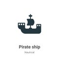 Pirate ship vector icon on white background. Flat vector pirate ship icon symbol sign from modern nautical collection for mobile Royalty Free Stock Photo
