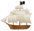 Pirate ship vector illustration Royalty Free Stock Photo