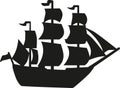 Pirate ship vector Royalty Free Stock Photo