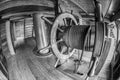 Pirate ship wood wheel detail Royalty Free Stock Photo