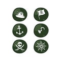 Pirate sign icon set Royalty Free Stock Photo