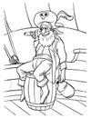 Pirate Sitting On A Barrel Coloring Page for Kids
