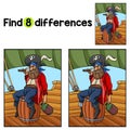 Pirate Sitting On A Barrel Find The Differences