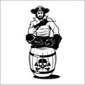 Pirate sitting on a barrel