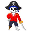 Pirate skeleton carrying sword Royalty Free Stock Photo