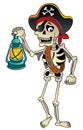 Pirate skeleton with lantern Royalty Free Stock Photo