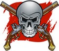 Pirate skull with crossed pistols