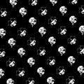 Pirate Skull Pattern on Black Background